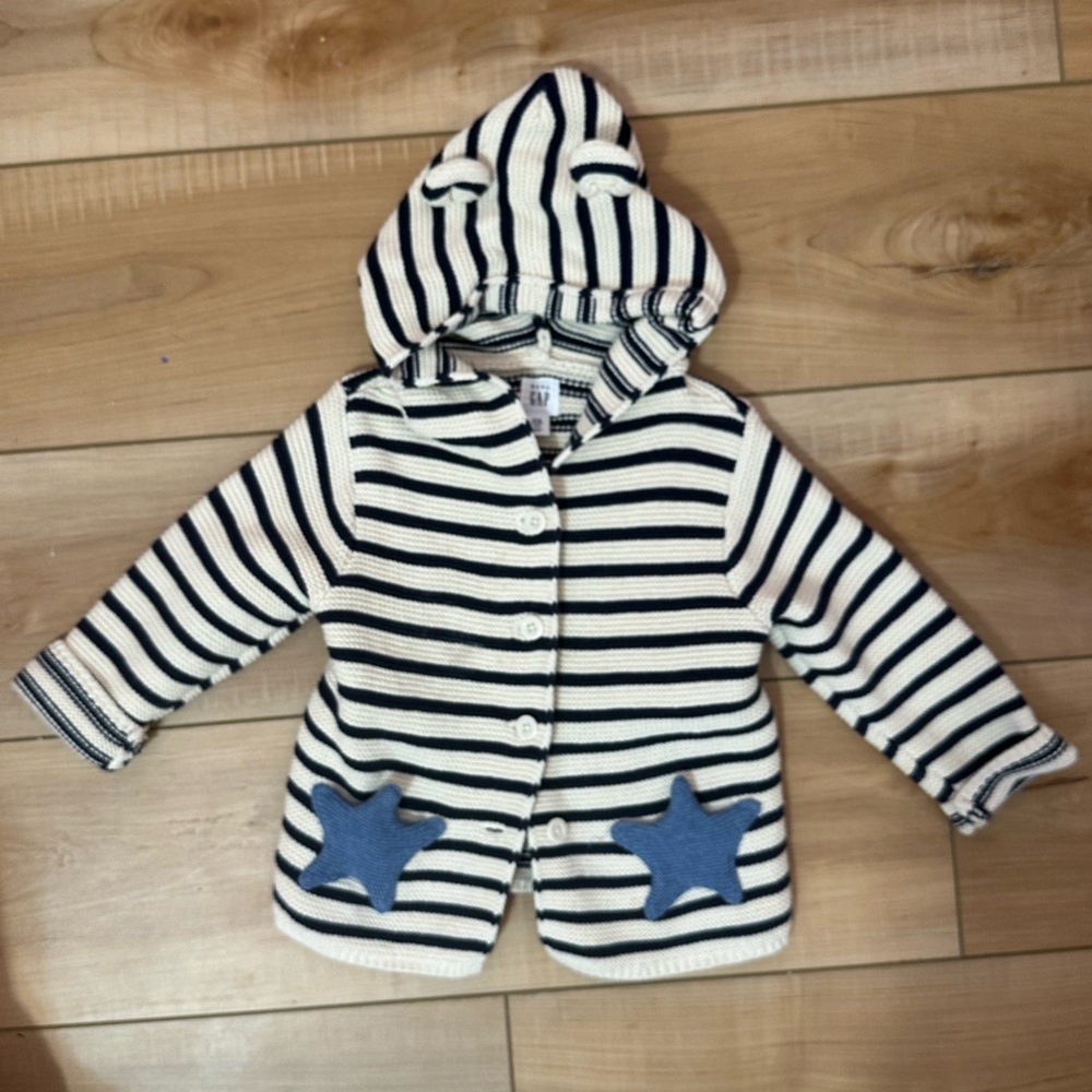 GAP Striped Knit Cardigan